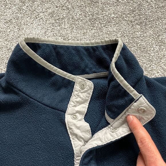 Columbia Active Jacket Mens XXL Medium 1/4 Zip Pockets Navy Blue PFG Fleece Logo - Picture 9 of 12